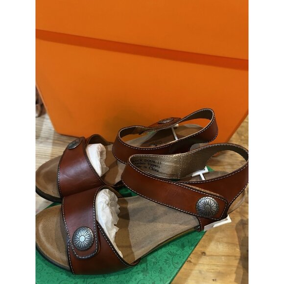 Corkys Elite Back Door Brown Leather Wedge Sandal, Womens Size 11 - Picture 3 of 7